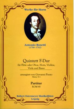 Rosetti - Quintet F-major for Horn, Flute or Oboe, Violin, Viola and Basso B 6